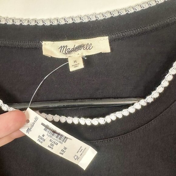 NWT Madewell Black Side-Cinch Muscle Tee - Size: Medium - Picture 3 of 13